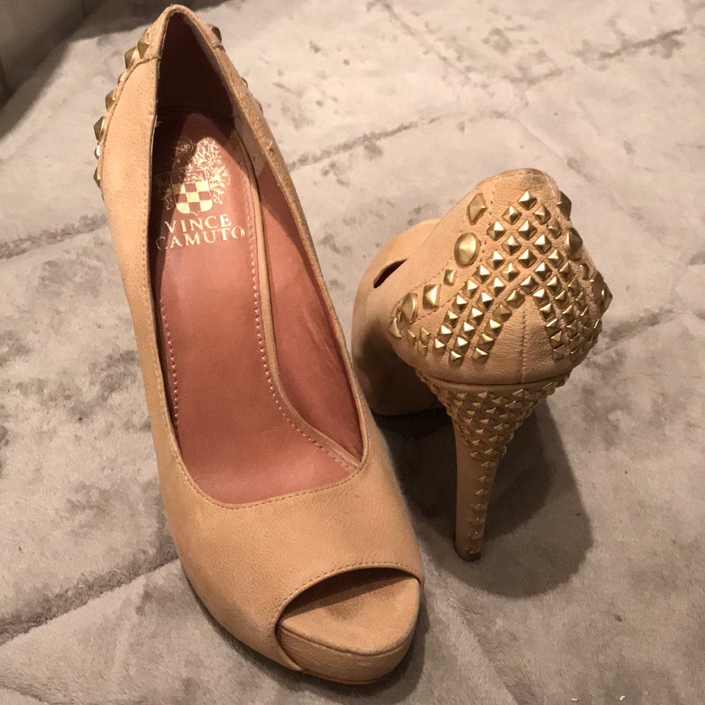 Vince Camuto Open Toe Nude Heels 👠